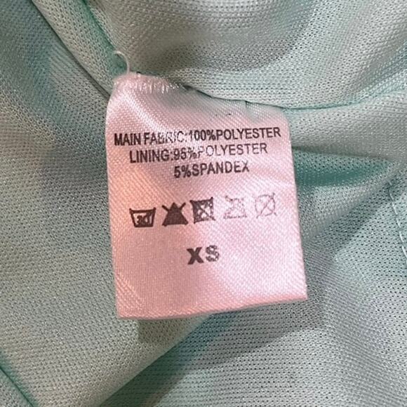 Mikarose Mint with White Polka Dots Short Sleeve Dress - Women's Size XS - Picture 6 of 10